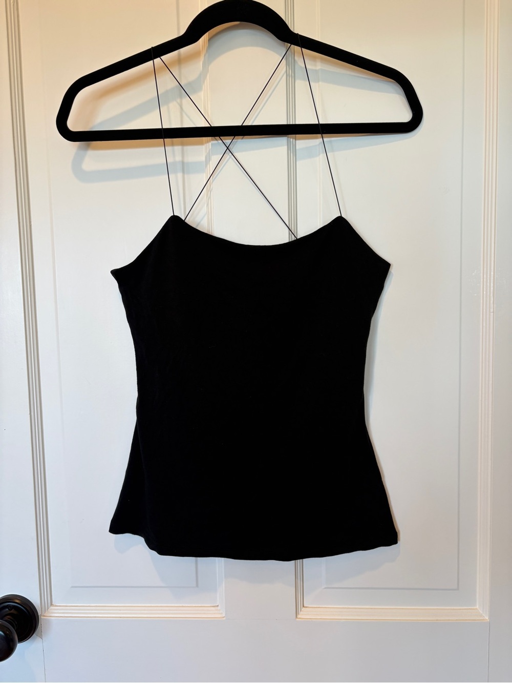 Alexander Wang Black Cross-Back Silk-Blend Camisole